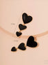 Chic & Trendy Black Heart Drop Earrings for Girls & Women