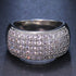 Exquisite Pave 14K White Gold Plated Multi Row Cubic Zirconia Men Women Ring