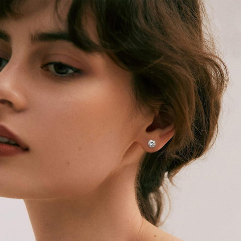 6Pairs 14K Gold Plated Cubic Zirconia 3/4/5/6/7/8mm Stud Earrings For Men Women