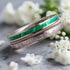 Men's 8mm Titanium Guitar String Malachite & Meteorite Comfort-Fit Wedding Band