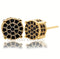 Micro Pave 18K Gold Plated Black Cubic Zirconia Men Women Cluster Stud Earrings