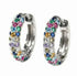 Multicolor Paved 14K White Gold Plated Cubic Zirconia Women Huggie Hoop Earrings