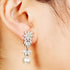 Luxury Pearl Pendant 18K White Gold-Plated Zirconia Bridal Dangle Earrings