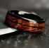Men's 8mm Tungsten Cupid's Arrow Whiskey Barrel Wood Comfort-Fit Wedding Band