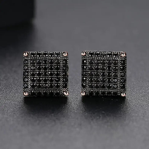 14K Gold-Plated Exquisite Micro Pave Cubic Zirconia Men & Women Stud Earrings