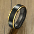 Men's 8mm Tungsten Comfort-Fit Black & 18K Gold Trim Engagement Wedding Band