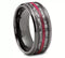 Men's 8mm Tungsten Gunmetal Red Strip Comfort-Fit Engagement Wedding Band