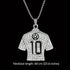 Fully Iced Soccer Jersey Number10 Titanium CZ Hip Hop Bling Pendant Necklace