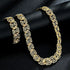 2-Pc ICED OUT Tiger Head 14K Gold Plated CZ Wide 'H' Shape Cuban Chain Necklace