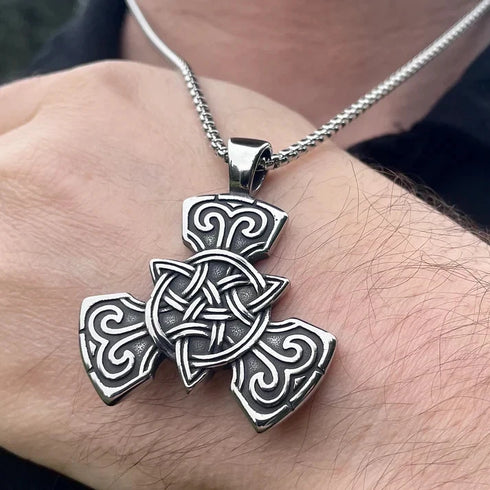 Norse Rune Viking Titanium Celtic Triquetra Trinity Knot Amulet Pendant Necklace