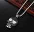 Iced Out 14K White Gold Plated Cubic Zirconia Sugar Skull Head Pendant Necklace