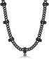 2 Pcs Black Gothic Thorns Skull Rhodium Plated Cuban Halloween Necklace & Bracelet