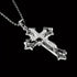 Titanium Creative Multi-Layer Cubic Zirconia Cross Pendant Necklace