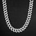 2-Pc Men FULLY ICED Thick 14K Gold Plated CZ Miami Cuban Link Necklace & Bracelet