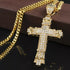 Iced Out Bling 18K Gold Plated Cubic Zirconia Cross Pendant Necklace
