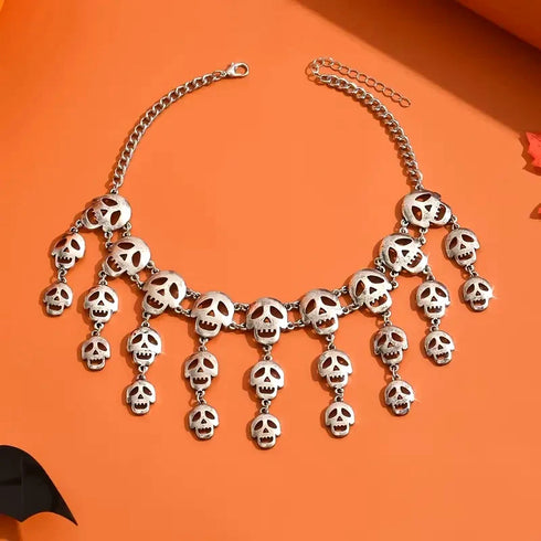 Punk Gothic Layered Tassel Hallow Skull Women Halloween Necklace/Bracelet