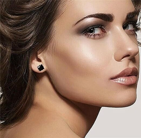 3 Pairs 14K Gold Plated Square Cubic Zirconia Solitaire Men Women Stud Earrings