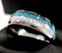 Men's 8mm Tungsten Cupid's Arrow Turquoise Meteorite Inspired Comfort-Fit Band