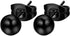 2 Pairs 316L Surgical-Steel Black & Silver Round Ball Men & Women Stud Earrings