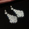 Luxury Leaf Drop Dangle 18K White Gold-Plated Cubic Zirconia Bridal Earrings