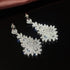 Luxury Leaf Drop Dangle 18K White Gold-Plated Cubic Zirconia Bridal Earrings