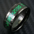 Beveled Edge Comfort-Fit Green Celtic Dragon 8mm Tungsten Wedding Band