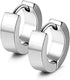 2pcs Titanium Steel Classic Hypoallergenic Men & Women Huggie Hoop Earrings