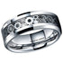 Beveled Edge Mechanical Steampunk Gear Comfort-Fit 8mm Tungsten Wedding Ring