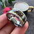 Men's 8mm Tungsten Dinosaur Bone & Meteorite Hammered Comfort-Fit Wedding Band