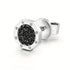 Octagon Micro Pave 14K White Gold Plated Cubic Zirconia Men's Stud Earrings