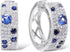 Classic Cubic Zirconia 14K White Gold Plated Sapphire Earrings & Ring for Women