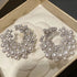 Stunning White Pearl Round 18K White Gold-Plated Cubic Zirconia Women Earrings