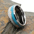 Men's 8mm Tungsten Cupid's Arrow Turquoise Meteorite Inspired Comfort-Fit Band