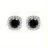 14K Gold Plated Cushion Cut Square Black Onyx Cubic Zirconia Men Women Earrings