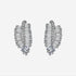 Dazzling Palm Leaf 14K White Gold Plated AAA Cubic Zirconia Women Stud Earrings
