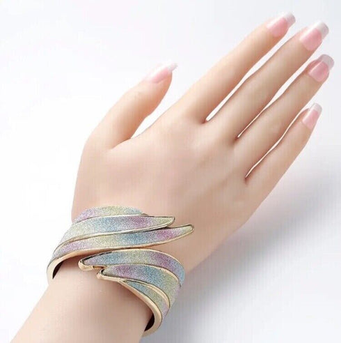 Sparkling Multi-Color Angel Wings Bracelet Punk Wristband Trendy Women Bracelet