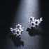 Luxury Cubic Zirconia Blue Sapphire 14K White Gold Plated Earrings for Women