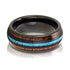 Men's 8mm Tungsten Carbide Crushed Turquoise Koa Wood Comfort-Fit Wedding Band