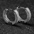 Exquisite Micro Pave 14K White Gold Plated 2 Row Iced CZ Men Women Hoop Earrings
