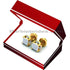 Micro Pave 18K Gold Plated 3D 5A Cubic Zirconia Men Women Cluster Stud Earrings