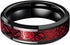 Beveled Edges Red Celtic Dragon Comfort-Fit 8mm Tungsten Wedding Band Ring