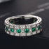 Spectacular Engagement Ring 14K White Gold Plated Green CZ Wedding Band