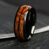 Men's 8mm Tungsten Cupid's Arrow Whiskey Barrel Wood Comfort-Fit Wedding Band