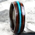 Men's 8mm Tungsten Carbide Crushed Turquoise Koa Wood Comfort-Fit Wedding Band