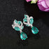 Elegant Aquamarine 14K White Gold-Plated Cubic Zirconia Women Dangle Earrings