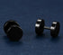 2 Pairs Of 316L Surgical Steel Punk Black & Silver Men Women Barbell Earrings