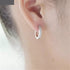 Elegant 14K White Gold Plated Paved Cubic Zirconia Men Women Huggie Hoop Earring