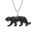 Iced Out 14K Gold Plated Cubic Zirconia Black Jaguar Panther Pendant Necklace