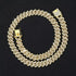 2-Pc ICED OUT 14K Gold Plated Gold/Silver CZ Cuban Chain Bracelet & Necklace Set