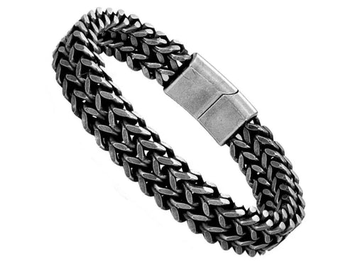 Stylish Men's High Quality Titanium Steel Double Curb Chain Magnetic Bracelet
